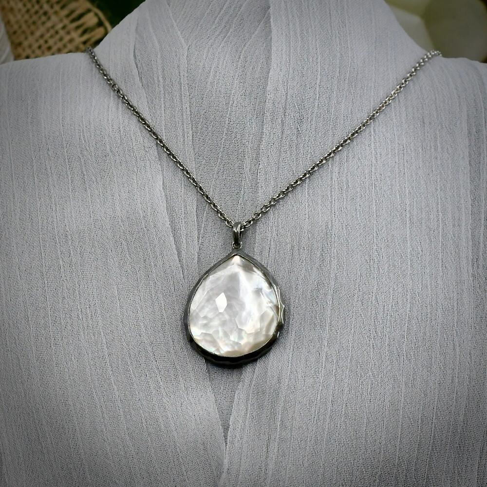 Ippolita 925 Sterling Silver Rock Candy Mother of Pearl Teardrop Pendant 18"
